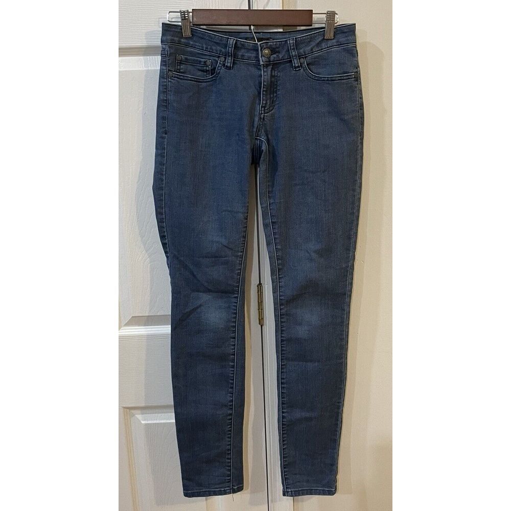 prAna Women's Medium Wash Organic Cotton Mid Rise Skinny Stretch Jeans Sz 2/26